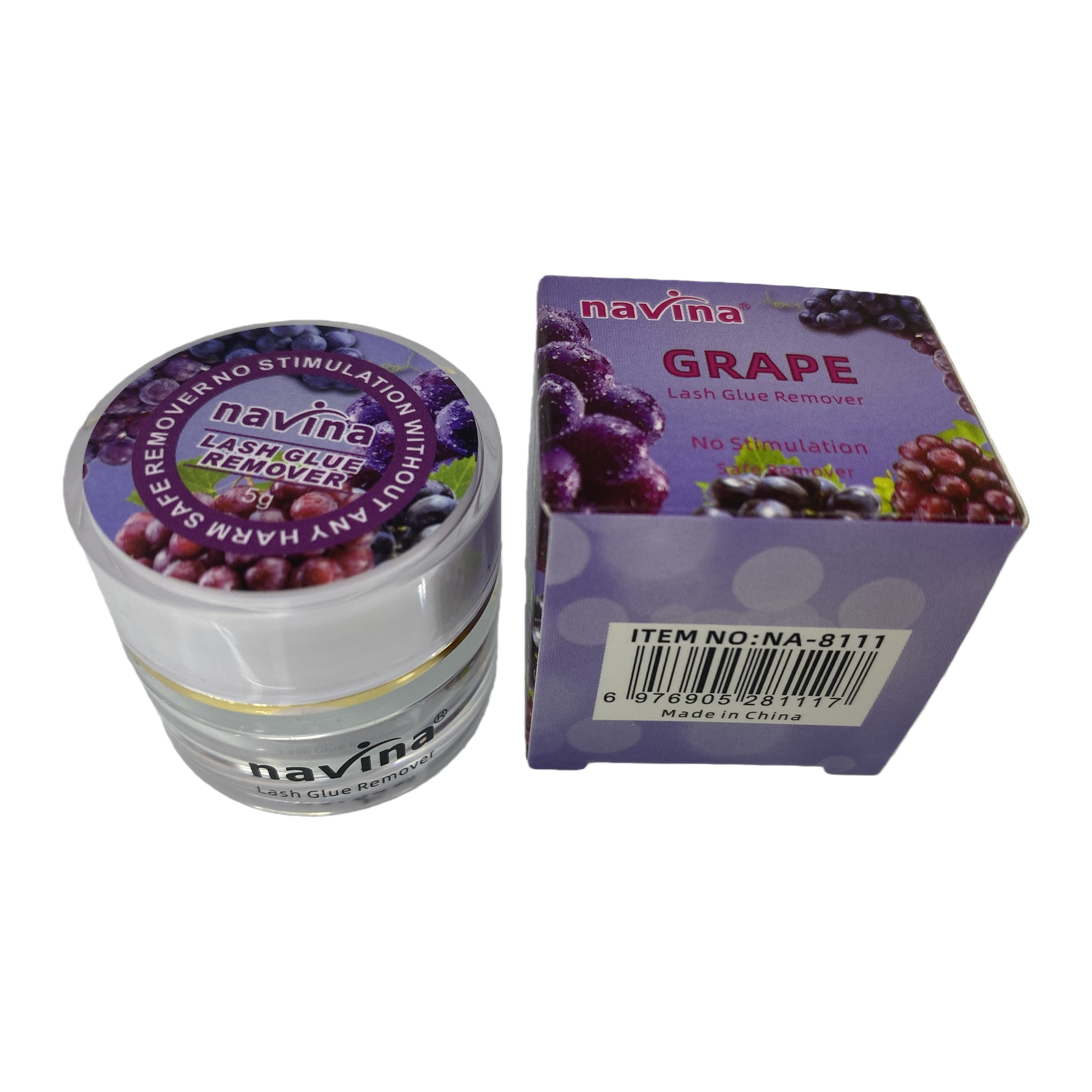 Púrpura grape theme eyelash pegamento removedor suave sin irritación soporte de maquillaje duradero removedor de maquillaje profesional productos de cuidado Item Picture