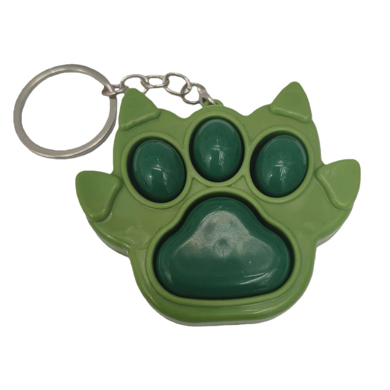 Creative green claw print-shaped press-type toy keychain, a cute and portable cartoon gift for children Item Picture