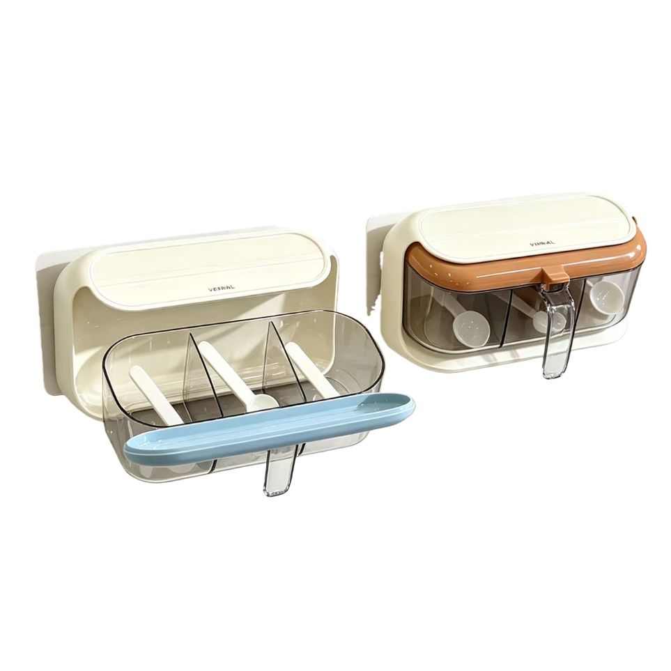 【CL】26Q3#640 Yaxu Three-compartment wall-mounted Seasoning box can be wall-mounted Specification image