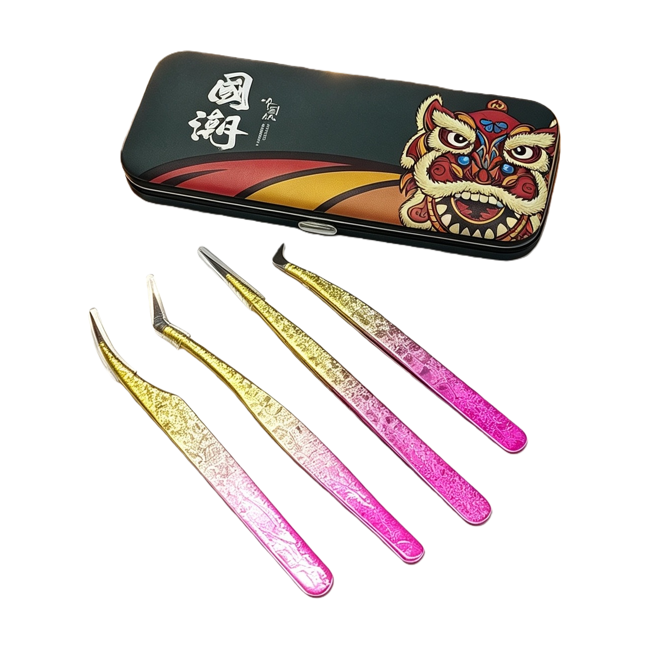 Dorado gradiente rosa morado superciliar pinzas sujeción meticulosa herramienta de belleza profesional portátil y conveniente Item Picture