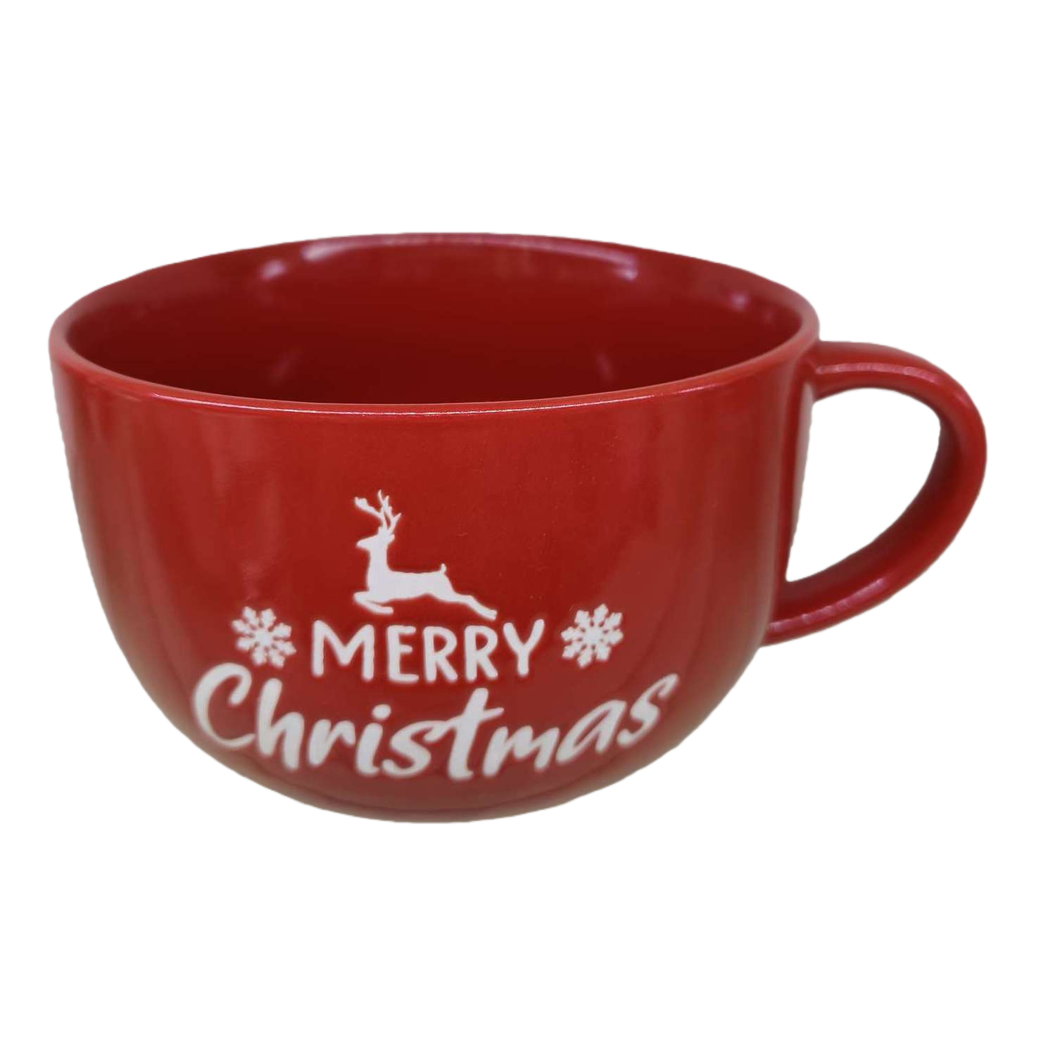 Christmas red ceramic mug, Christmas gift, creative home daily cup handle decoration, warm style Item Picture