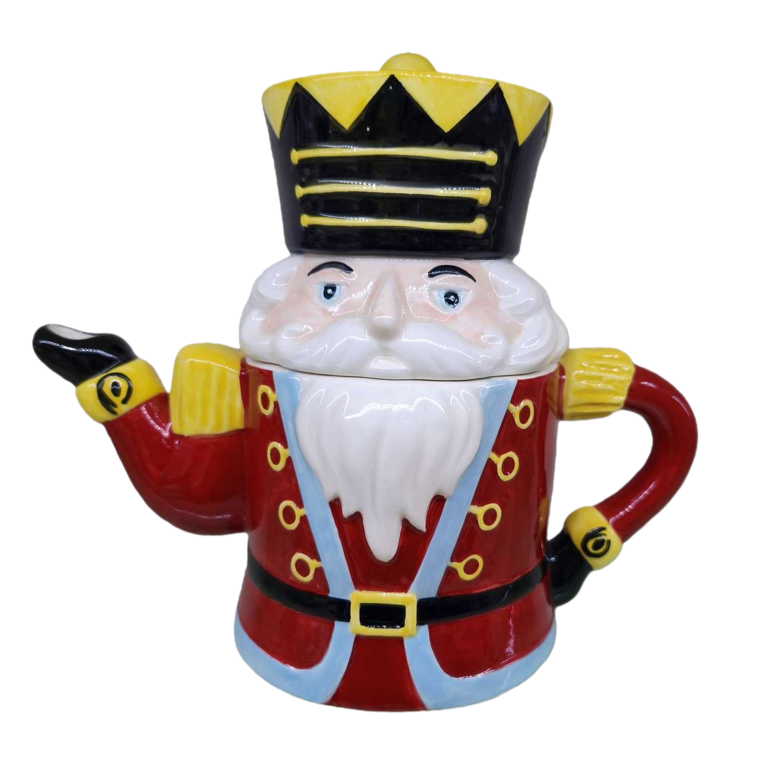 Creative red soldier-shaped ceramic teapot, simple and fashionable household tea-making utensils, as a gift Item Picture