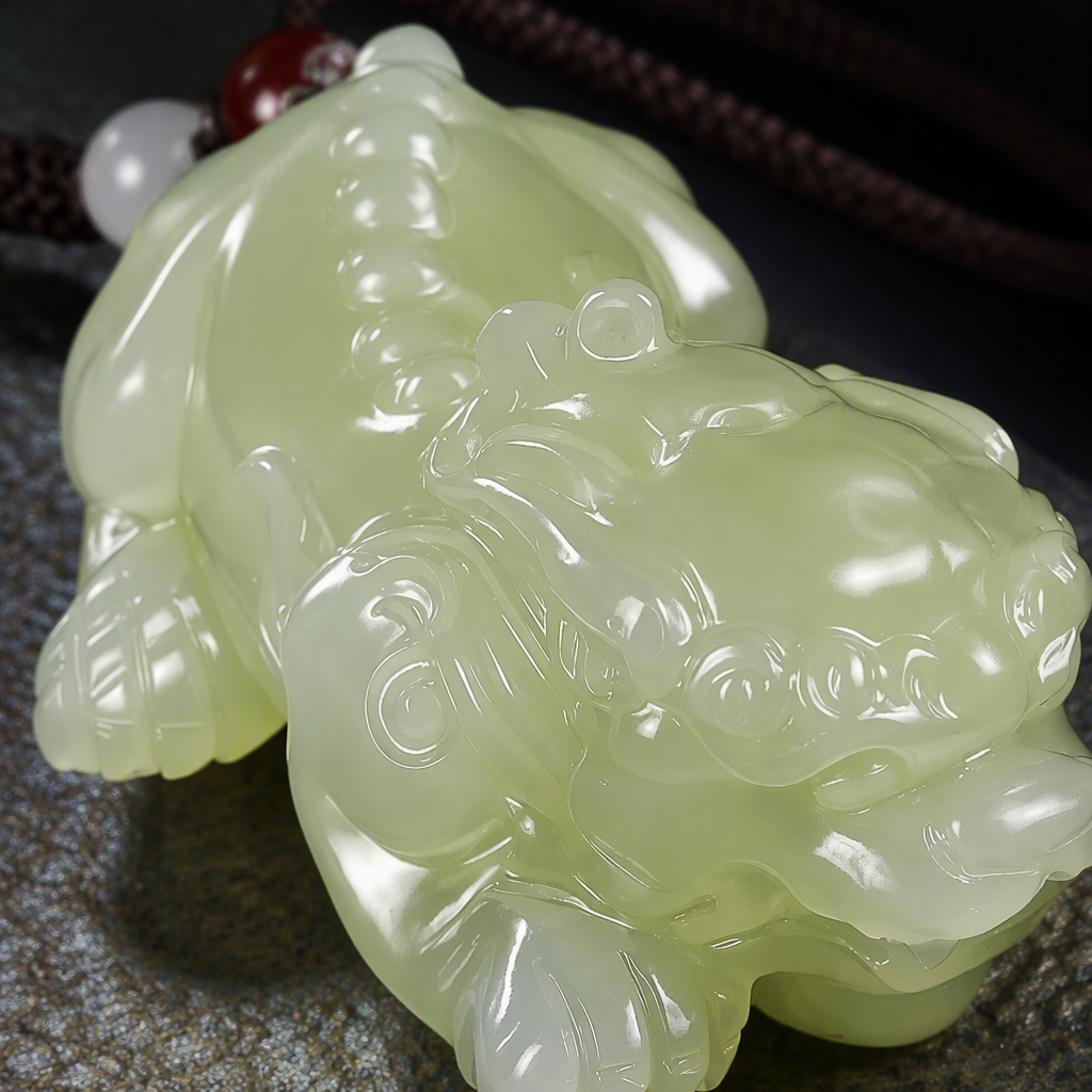 Exquisite light green jade-carved PI Xiu handicrafts, auspicious ornaments, collection, decoration and gift-giving choices Application Scenario
