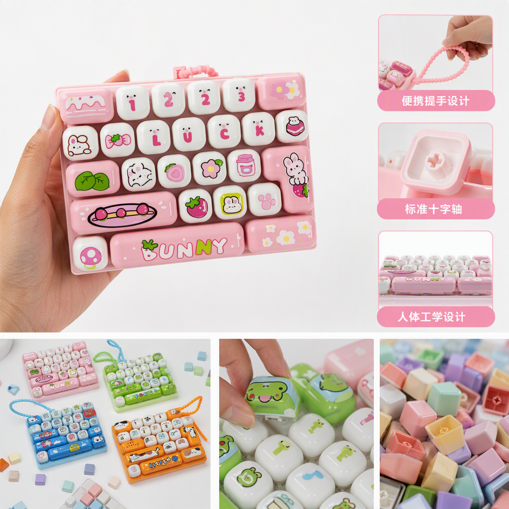 Colorido estilo de dibujos animados key cap set adecuado para teclado mecánico creativo personalidad decoración accesorios