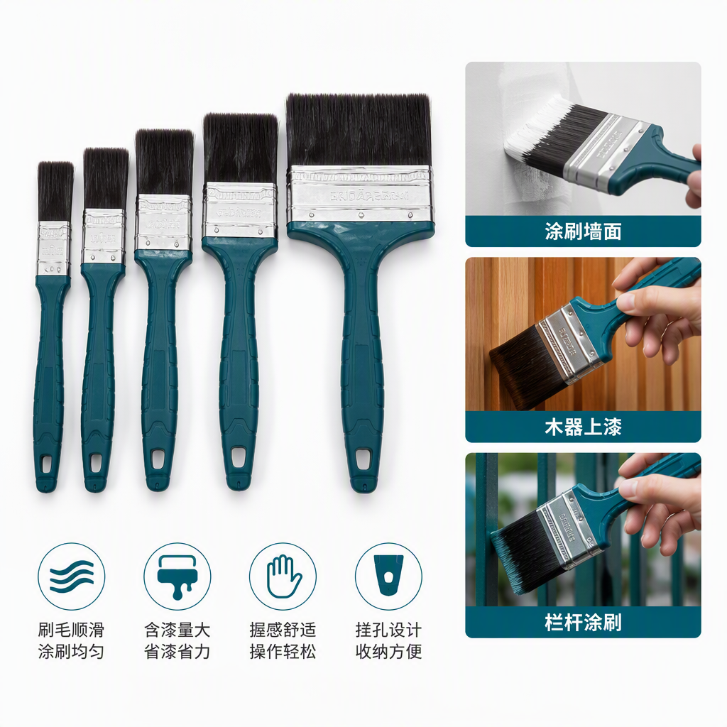 Mango plástico azul nuevo pincel imitación cerdas