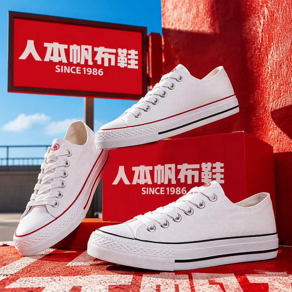 Fashionable and versatile casual shoes for men and women, Korean student white canvas shoes, sports shoes, breathable, comfortable and trendy style Specification image
