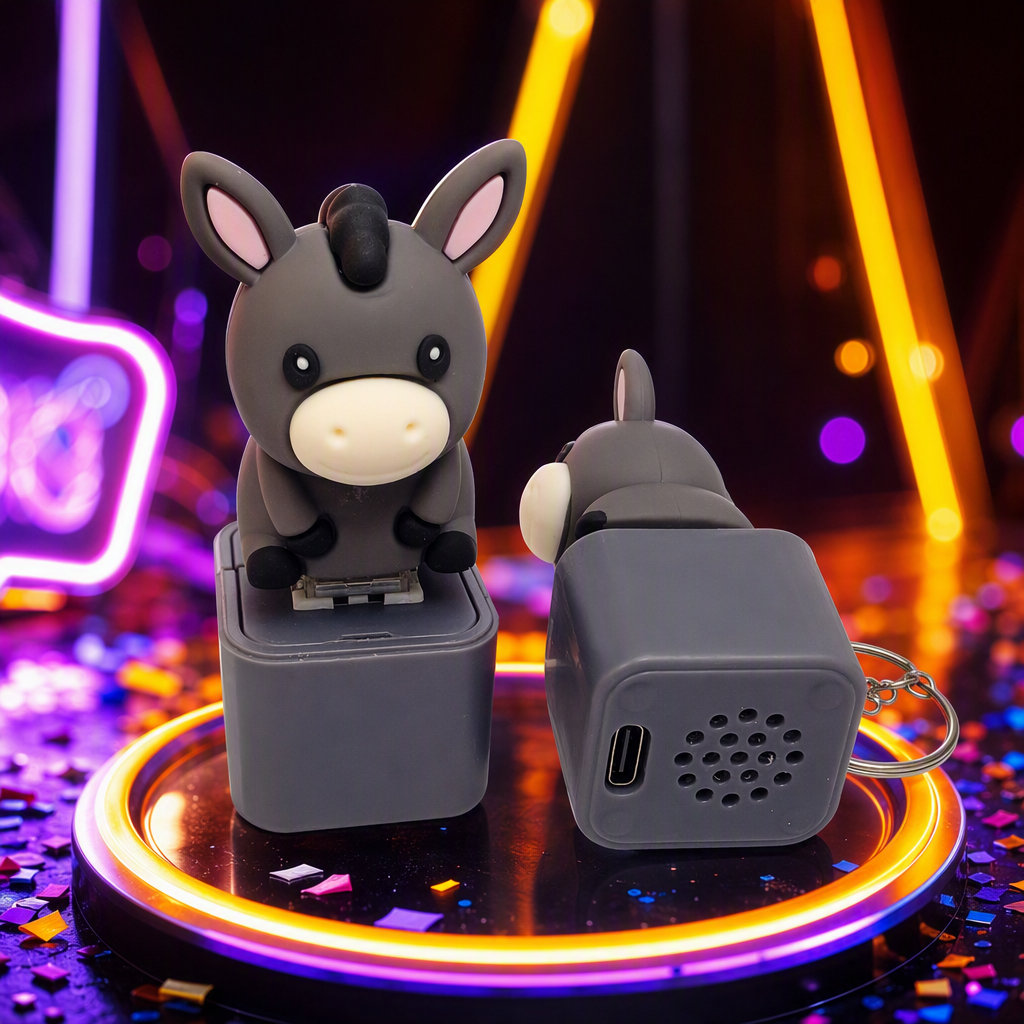 Creative grey donkey-shaped portable power bank with large capacity and multiple functions, a must-have fashionable and trendy travel item Specification image