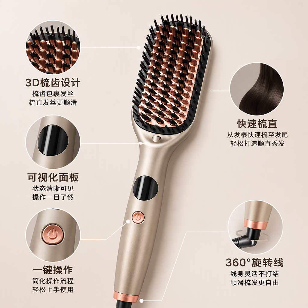 ENERGY MAX Electric Hair Comb is a portable household hairdressing comb that does not require pulling. It is a hair care and styling wonder full image
