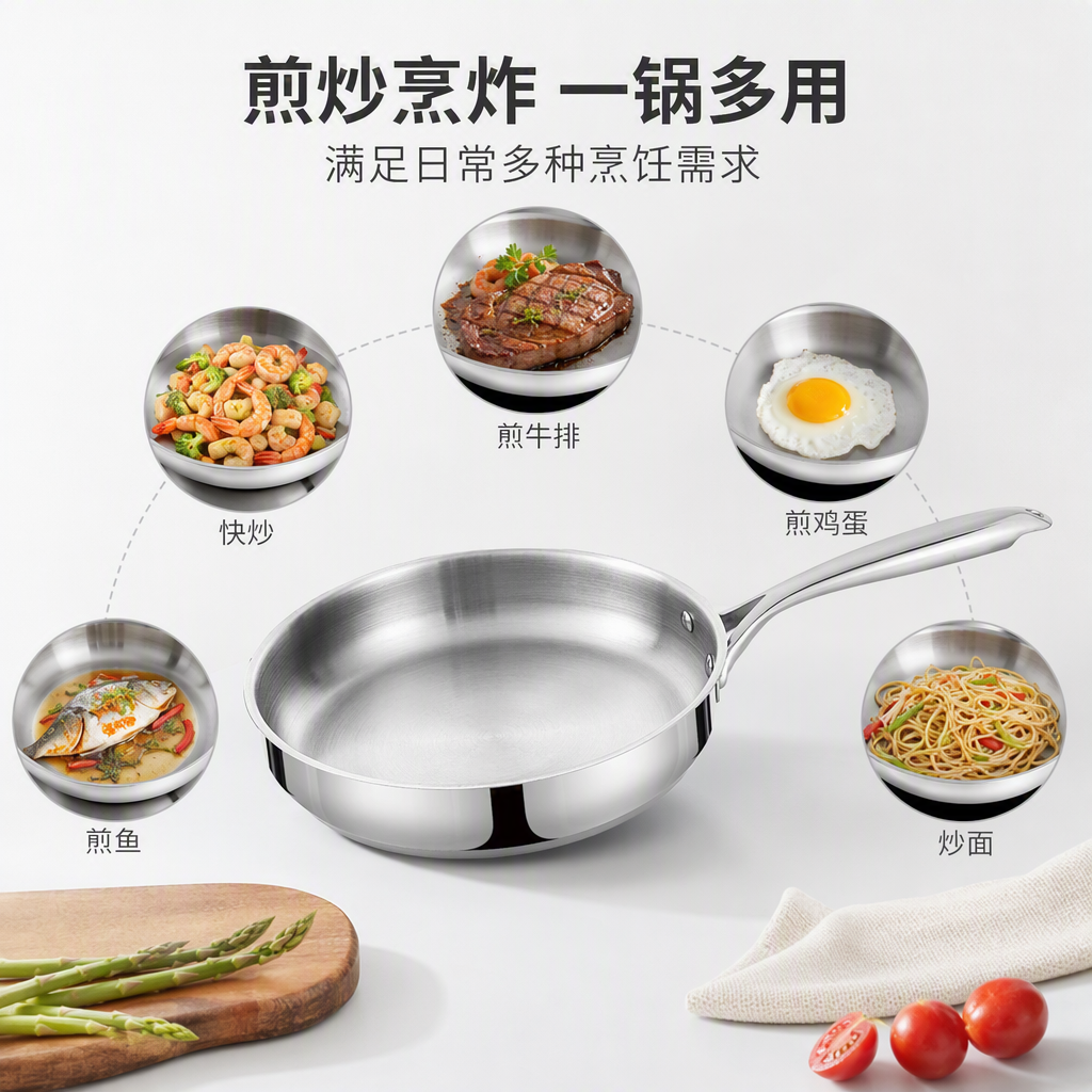 Multifunción antiadherente sartén hogar freír y saltear olla olla cocina uso diario departamento general pot set HR104-2 Item Picture