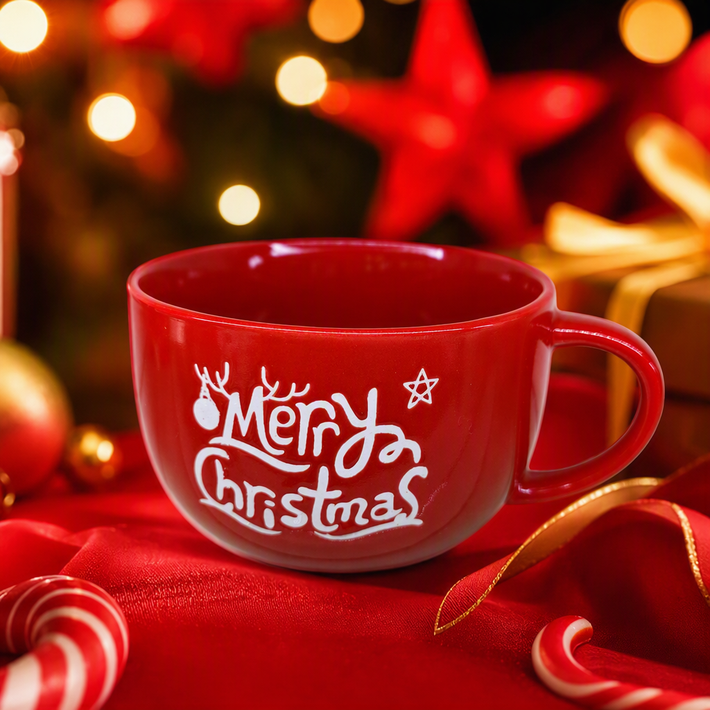Red ceramic water cups for festivals, creative home decoration, Christmas gifts, hot drink cups, birthday and festival gifts Specification image