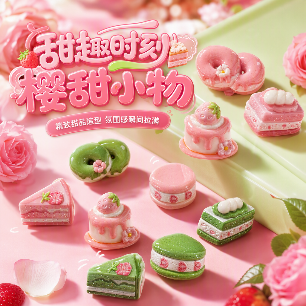 Fondo rosa varios postre molduras magnet pastel lindo macaron donut decoración pegatinas habitación de niños pegatinas de dibujos animados Specification image