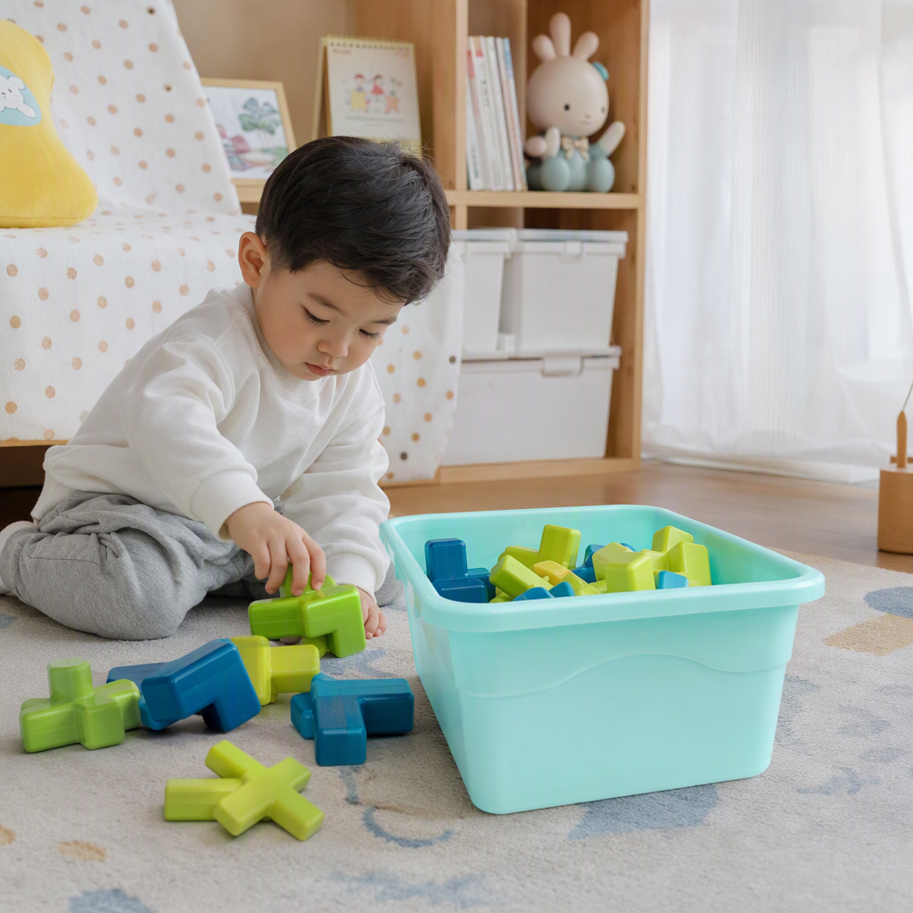 Wholesale of large-sized building blocks in storage boxes, children's assembly and construction toys, and early education and intelligence building blocks for babies Specification image