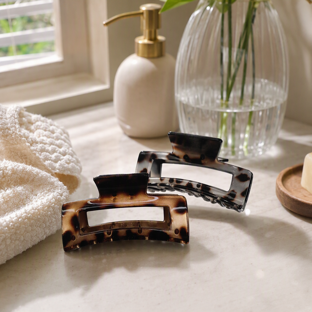 Fashionable and retro tortoiseshell pattern hair clips, simple and versatile hair accessories, hair clips, hair bundles, hair accessories for women details Picture