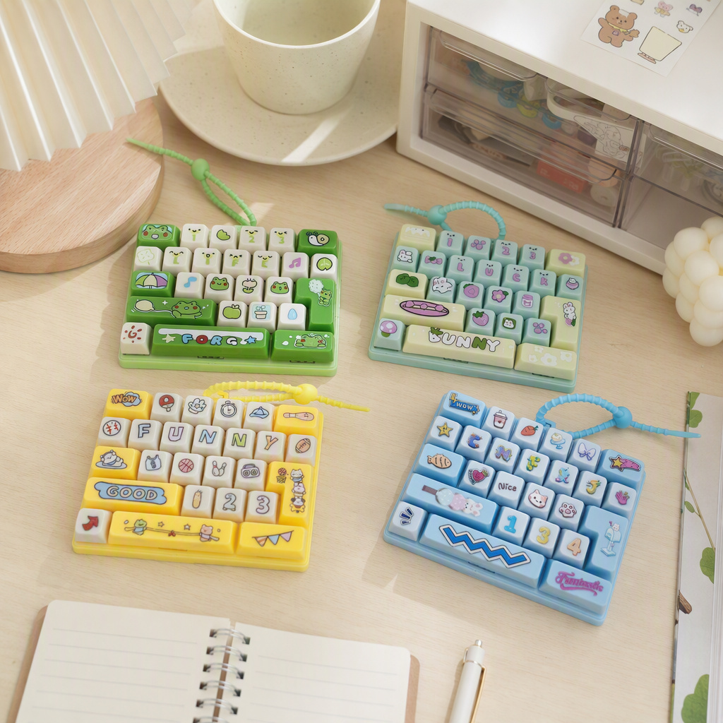 Color dibujos animados teclado mecánico cuatro estilo rana conejo deporte marine tema pegatinas lindas personalización keycap decoración experiencia mejor details Picture