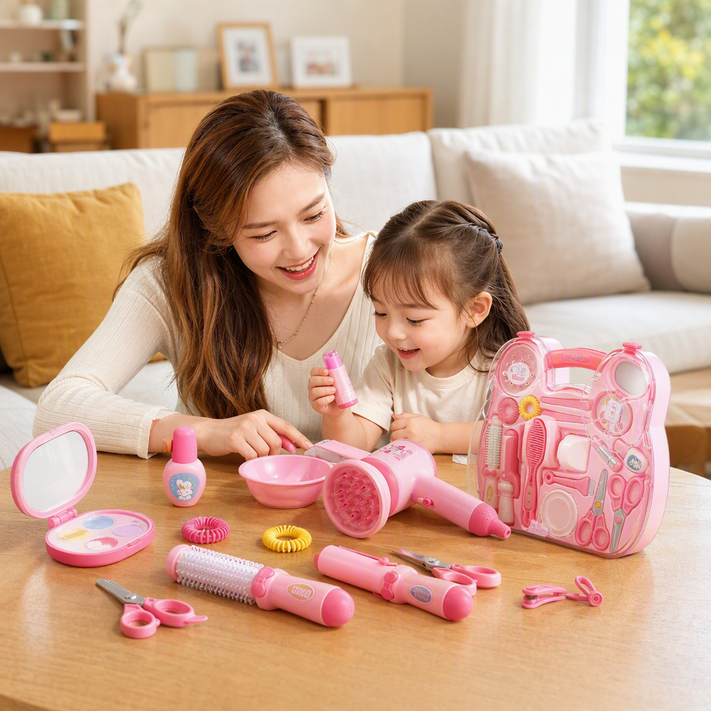 Kit de herramientas de pelo rosa para niños peine de pelo de bebé clip de pelo anillo de pelo accesorios de pelo para niños details Picture