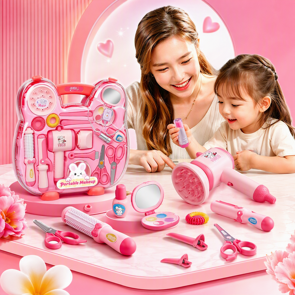 Kit de herramientas de pelo rosa para niños peine de pelo de bebé clip de pelo anillo de pelo accesorios de pelo para niños Specification image