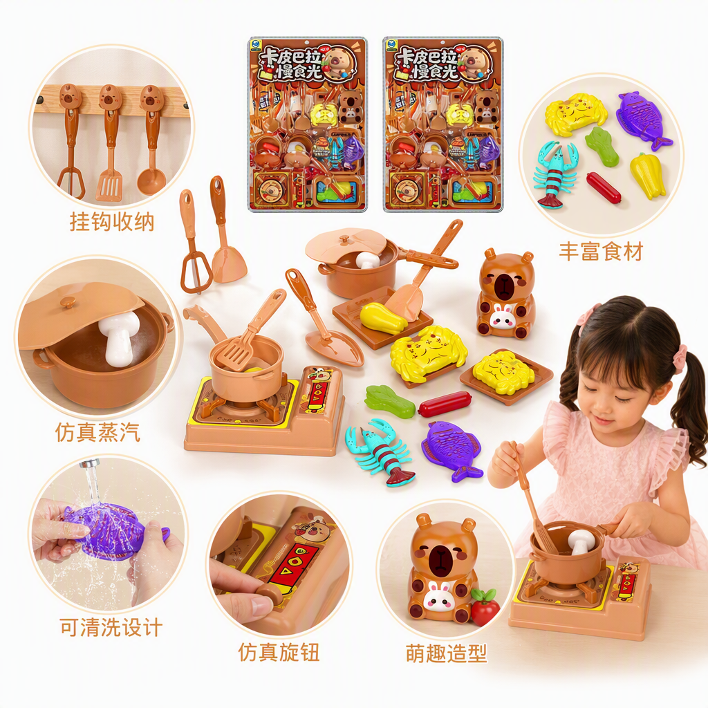 Colorful kids kitchen toy set multifunción simulación cocina suministros niños puzzle juego juguetes caja de regalo