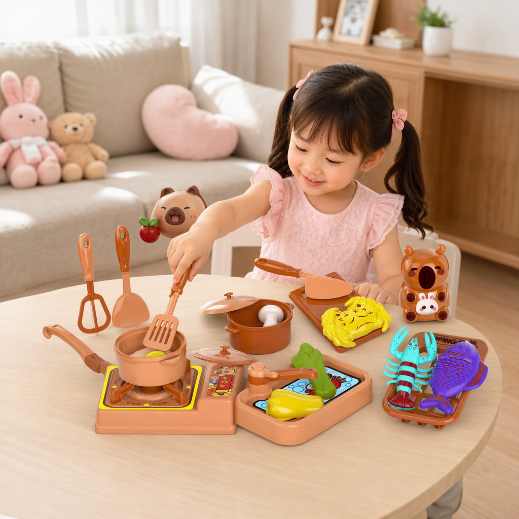 Colorful kids kitchen toy set multifunción simulación cocina suministros niños puzzle juego juguetes caja de regalo details Picture