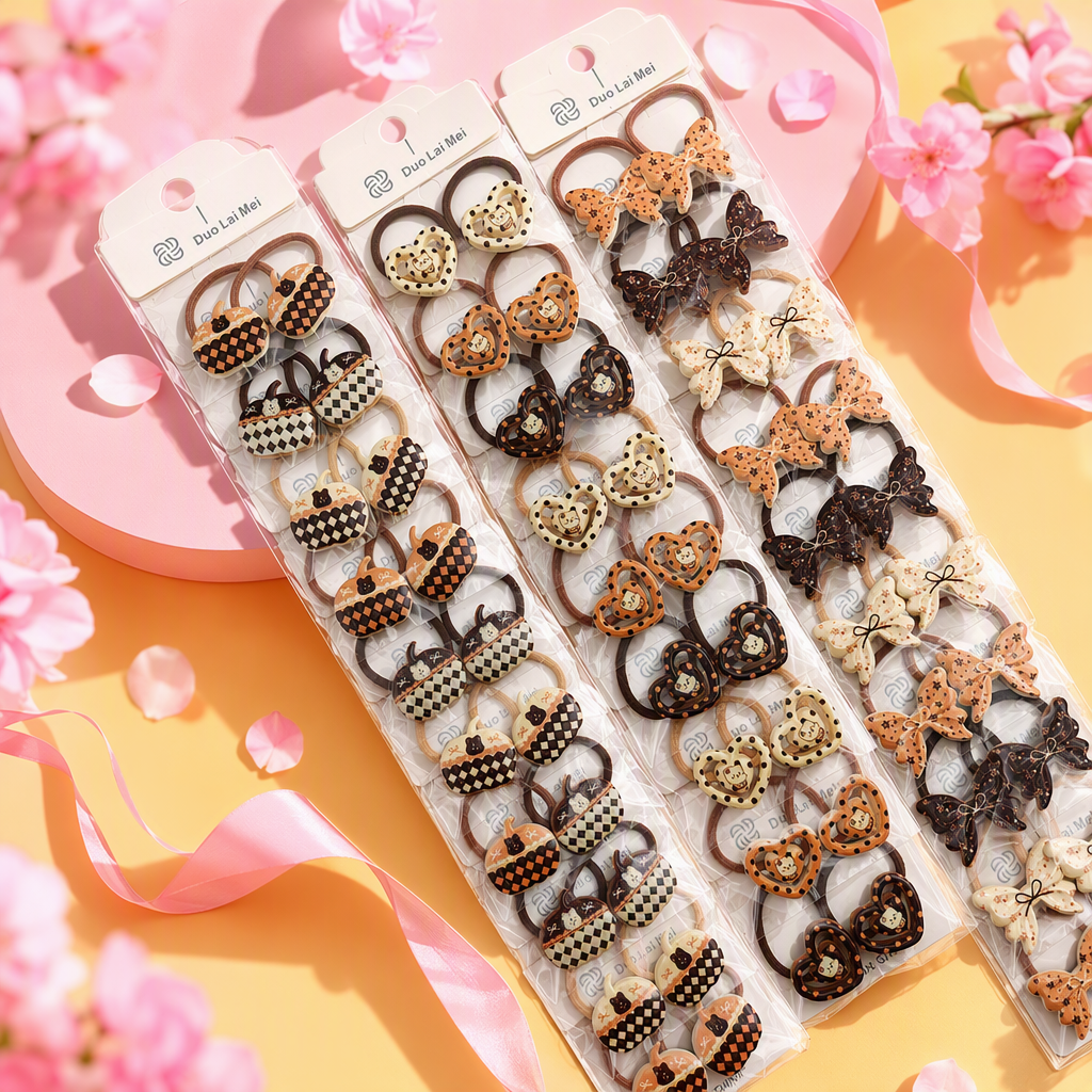 Creative checkered pumpkin-shaped hair bands, cute children's hair accessories, hair bundles, hair clips, hair ropes, hair accessories, and girls' hair accessories Specification image