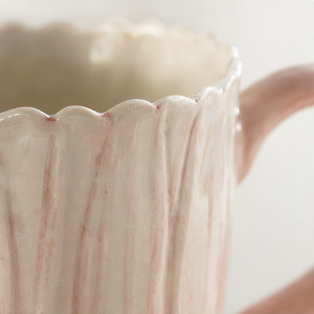 Patrón de pétalos rosa taza de cerámica simple creativo casa oficina taza de agua moda café y té regalo Application Scenario