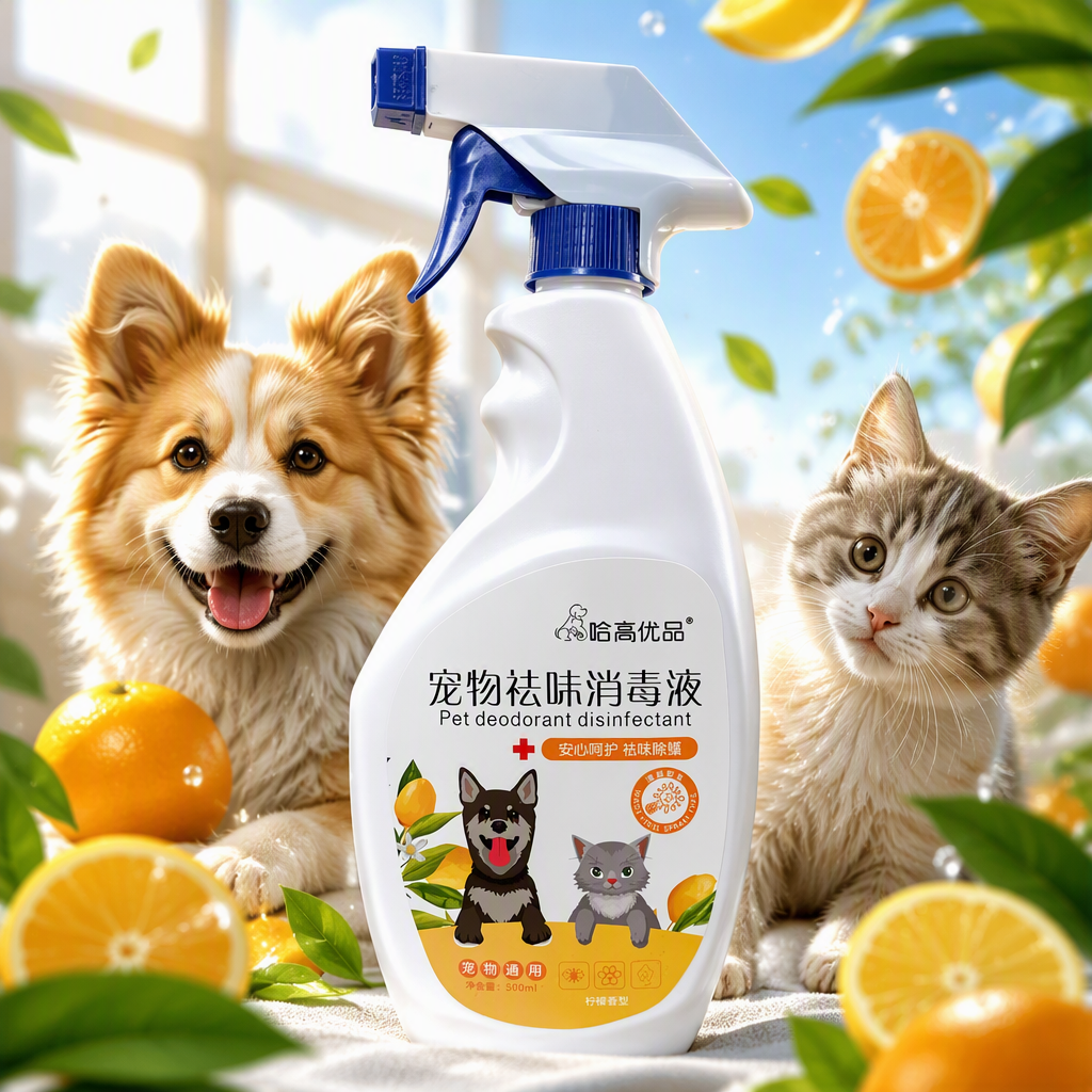 Pet-specific white spray bottle, multi-functional deodorizing and disinfecting liquid, pet supplies deodorizing and sterilizing spray bottle Specification image