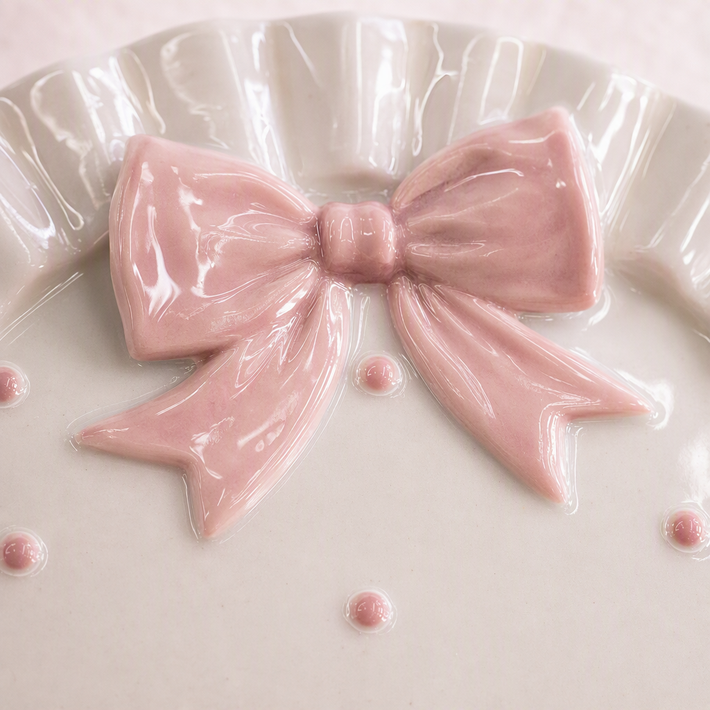 Rosa arco cerámico pequeño plato vajilla creativo hogar té plato de condimento decoración simple y lindo Application Scenario