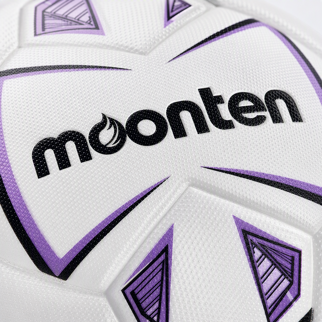 Three types of white No. 5 PU football match training balls with colorful geometric patterns Application Scenario