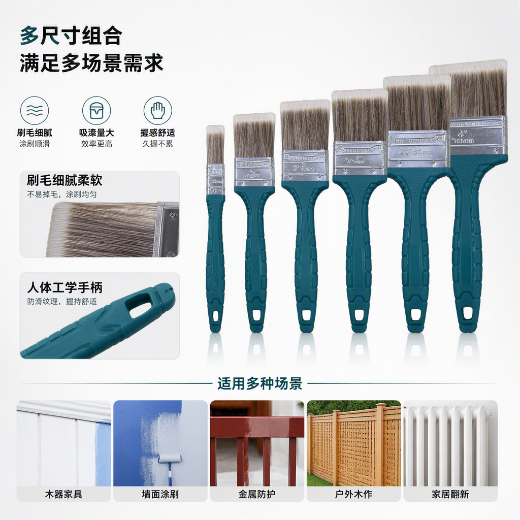 Multifunction blue handle pincel de pintura para el hogar decoración pared madera herramienta de pintura durable agarre de la mano cómodo