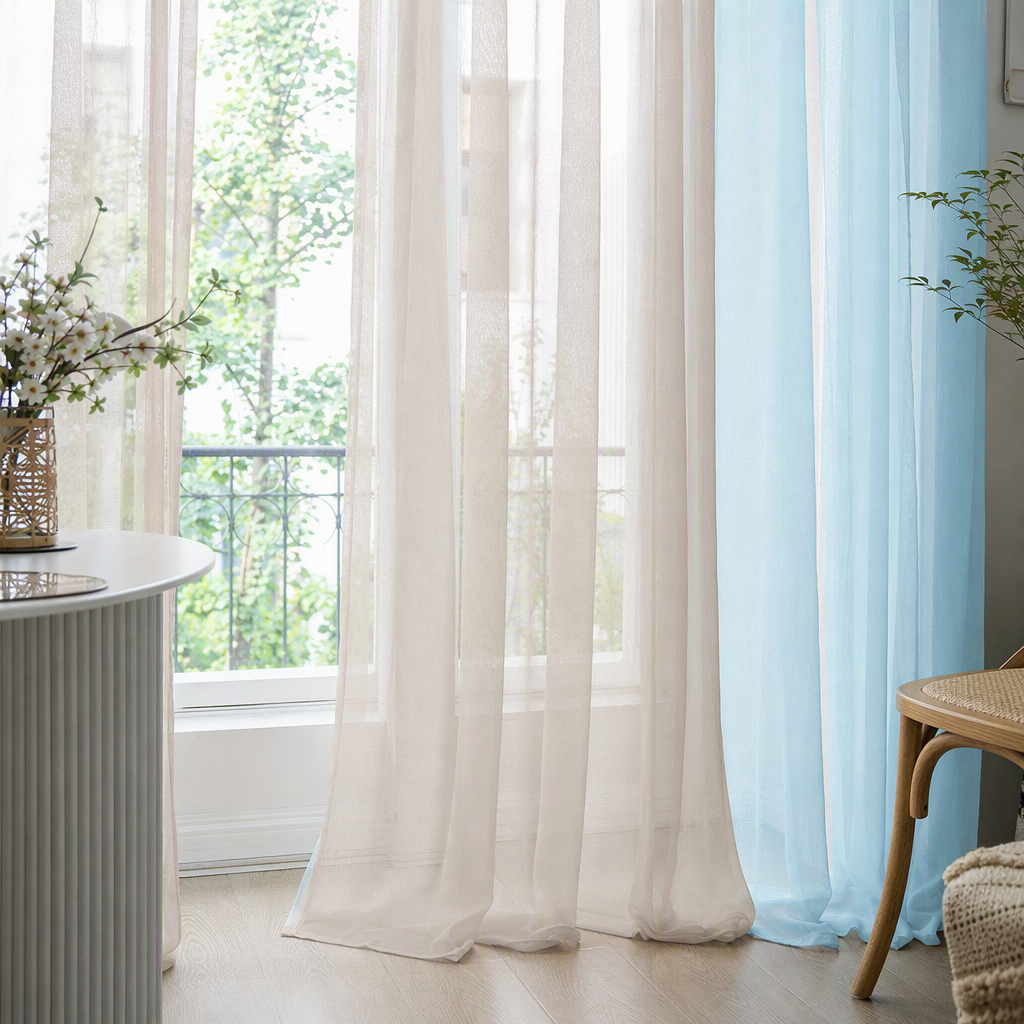 High-quality beige mesh fabric is breathable, lightweight, soft to the touch, and suitable for DIY clothing and curtain materials details Picture