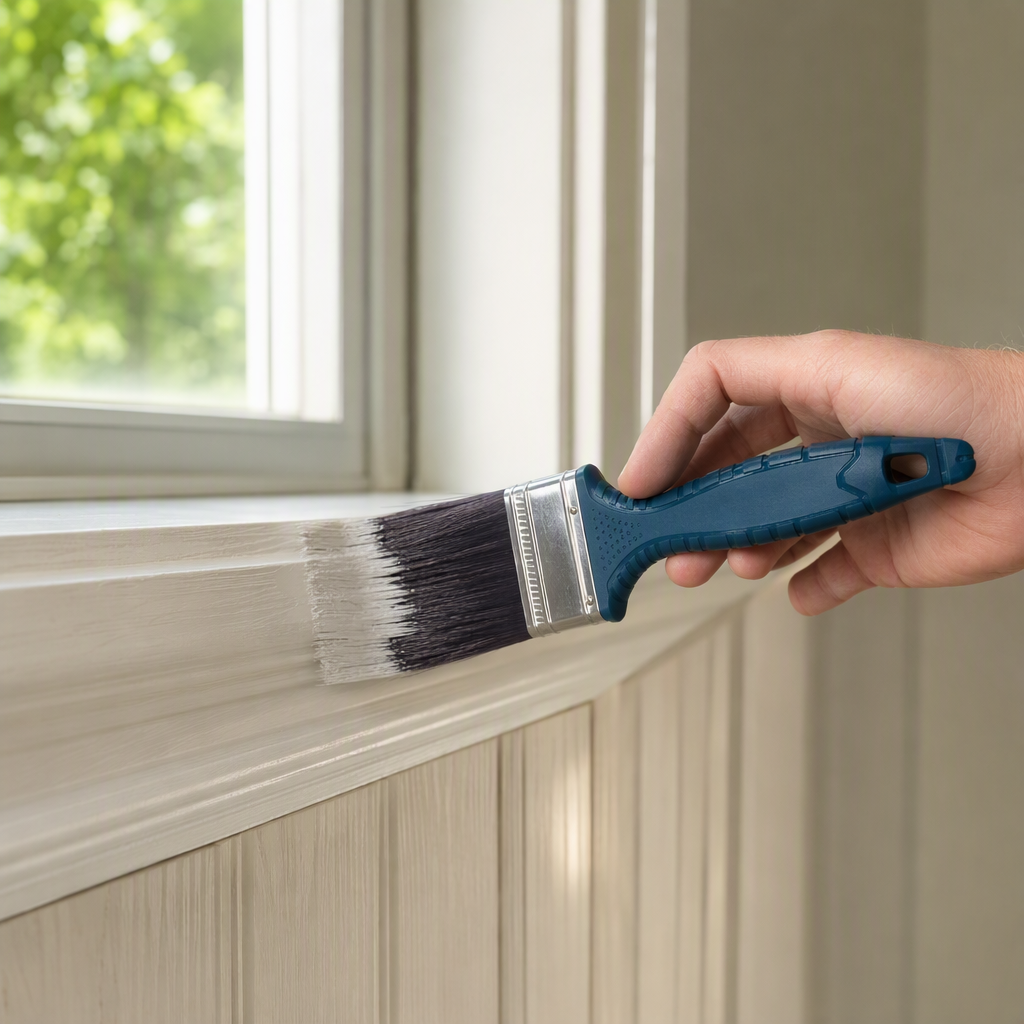 Blue handle paint brush set, a household wall wood coating brush tool details Picture