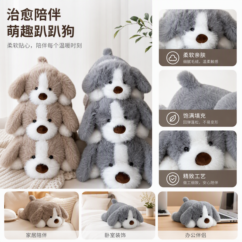 Jellycat plush dog doll, cute pillow, plush toy, children's gift, soft and adorable doll doll full image