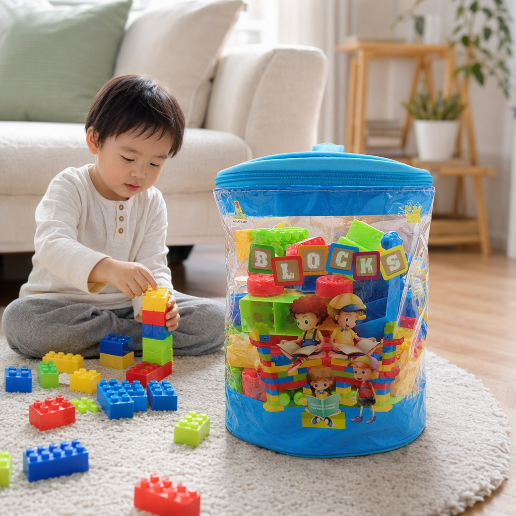 Wholesale supply of children's large-sized modular building blocks, cylindrical storage buckets, early education modular and educational toys for babies details Picture