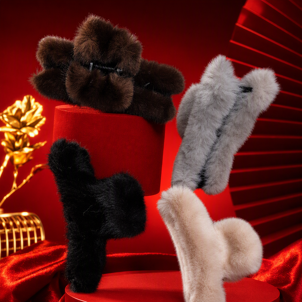 Cute plush hair clips available in multiple colors, soft hair accessories, student hair accessories, hair clips, hairpins, hair combs, and versatile items Specification image