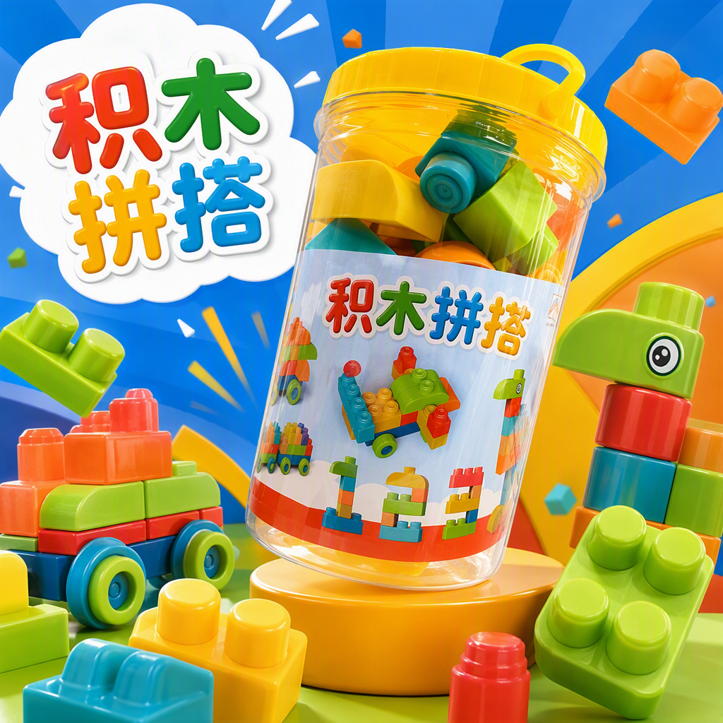 Cubo portátil granular grande construir bloques de construcción para niños montar y conectar bebé enseñanza temprana iniciación puzzle juguetes al por mayor Specification image