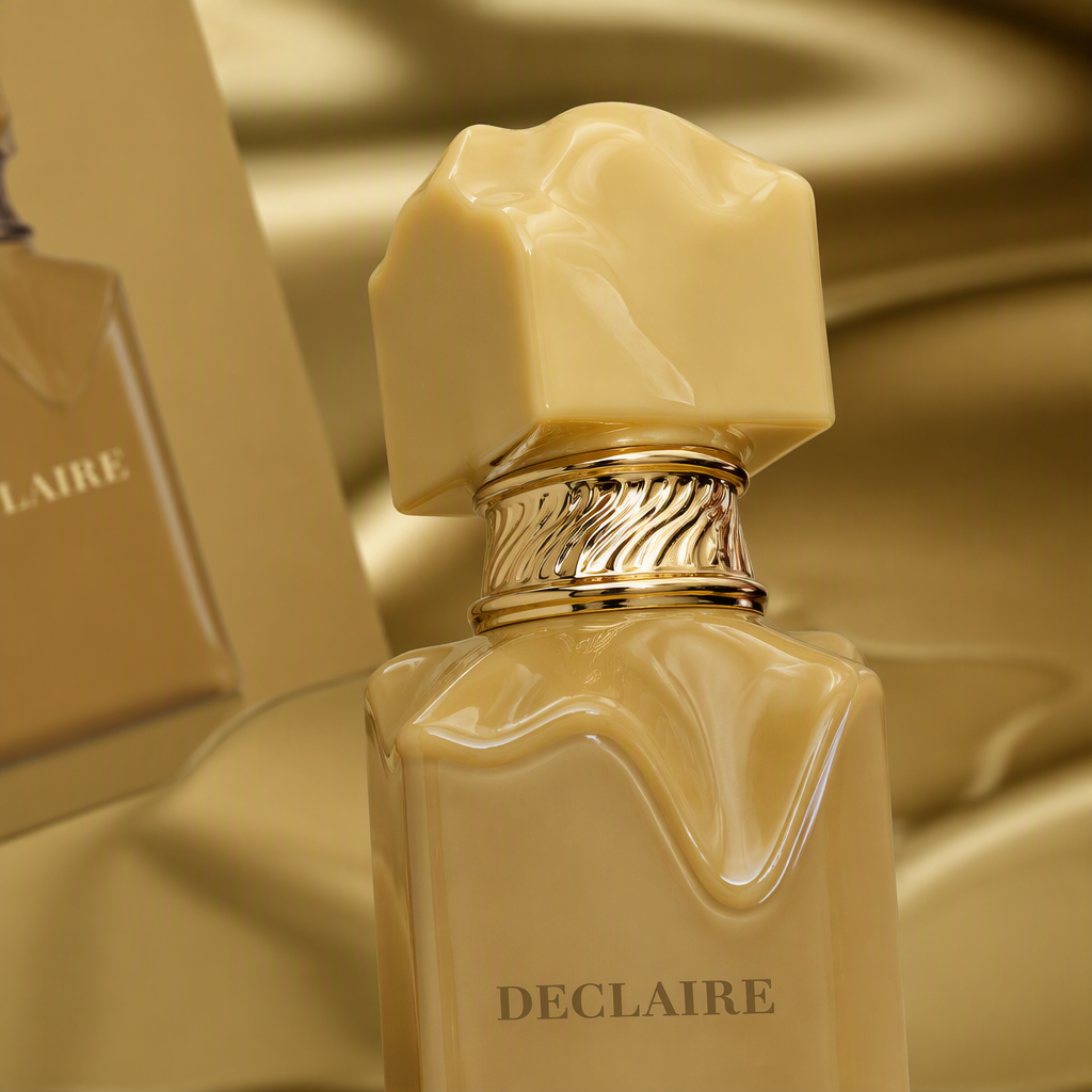 Tertio ParisDECLAIRE Fragrance 30ml cream gold bottle body unique geometric cap packaging box exquisite and elegant Application Scenario