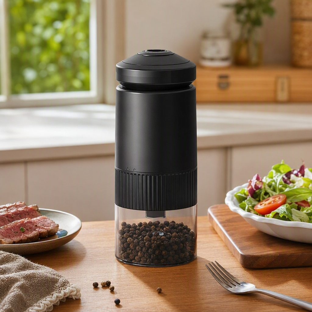 Mini portable manual coffee grinder, black coffee mill, portable home travel essential tool details Picture