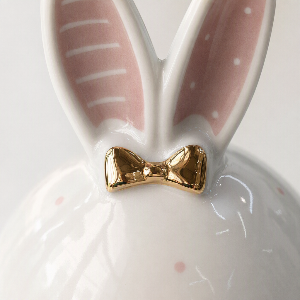 The creative white rabbit-shaped ceramic teapot is cute and fun. It is a simple and practical home tea set gift decoration Application Scenario