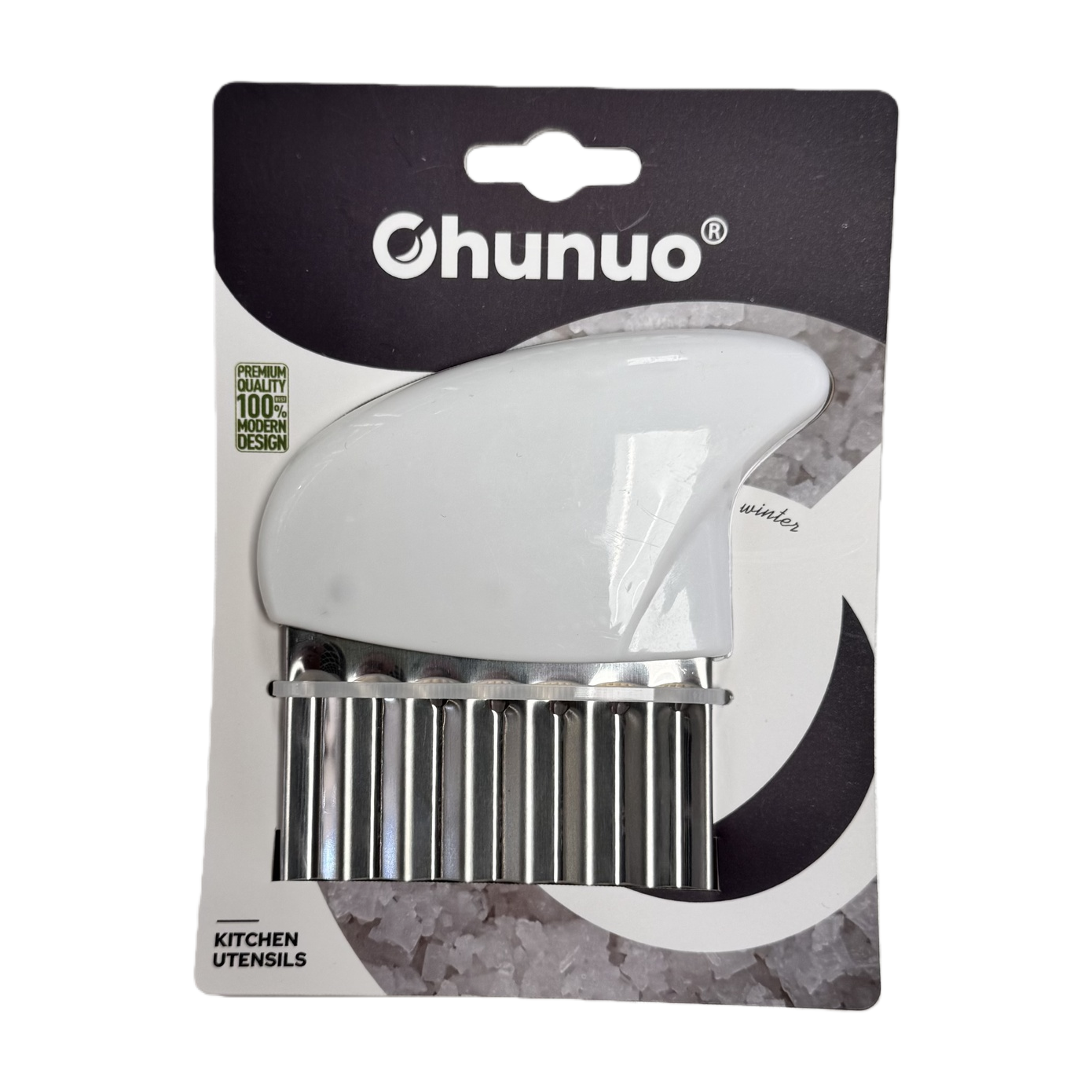 Multi-functional stainless steel wavy slicer, white handle kitchen tool, blade thin vegetable slicer Item Picture