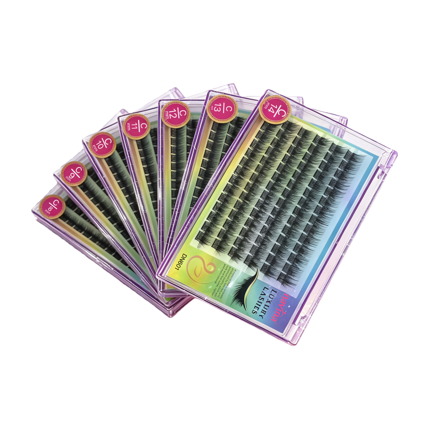 Navina pink packaging eyelash extension products in multiple specifications for natural, thick and long-lasting eyelash beauty Item Picture