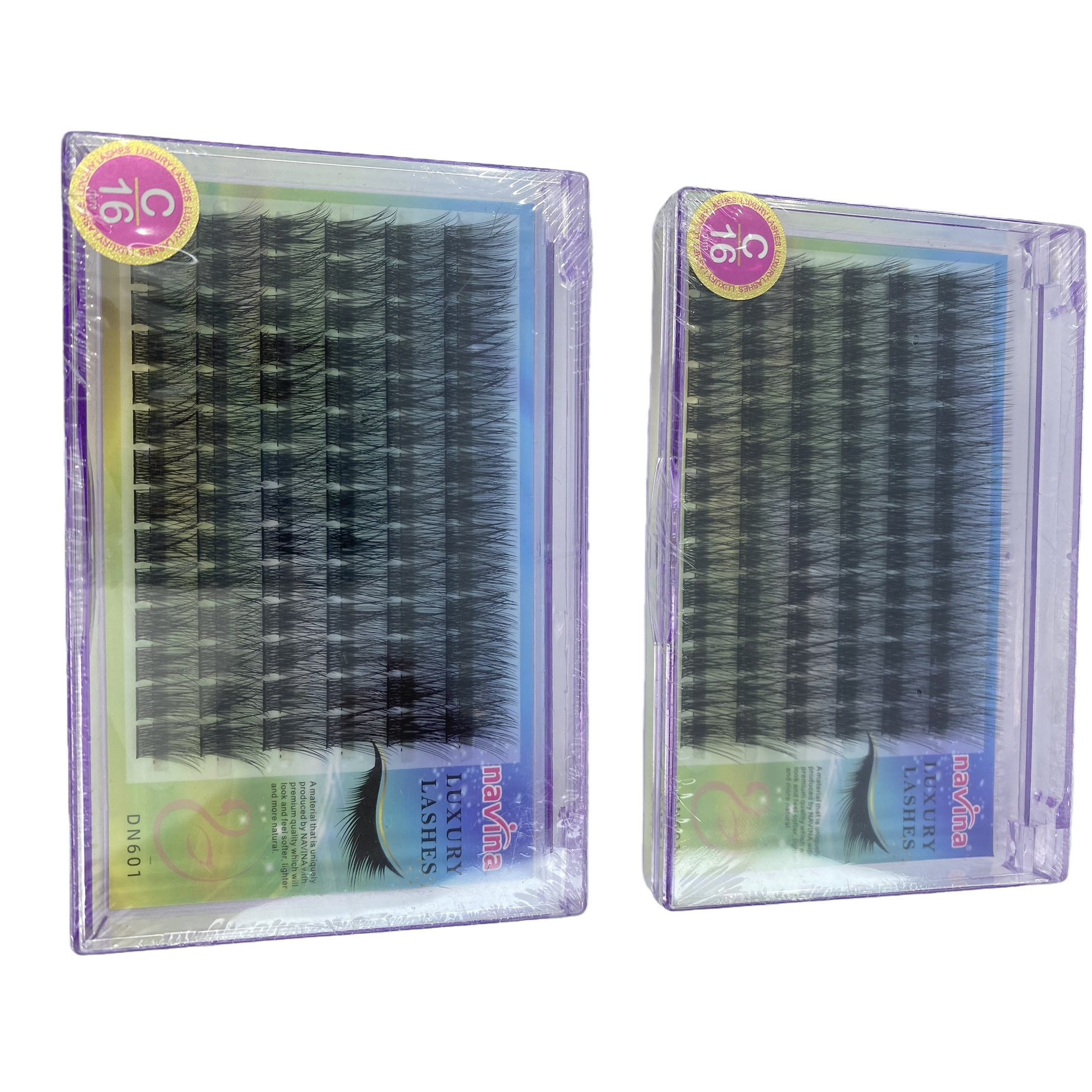 Pestañas falsas negras naturales densas morado embalaje caja larga duración no se cae maquillaje mejora la belleza natural Item Picture