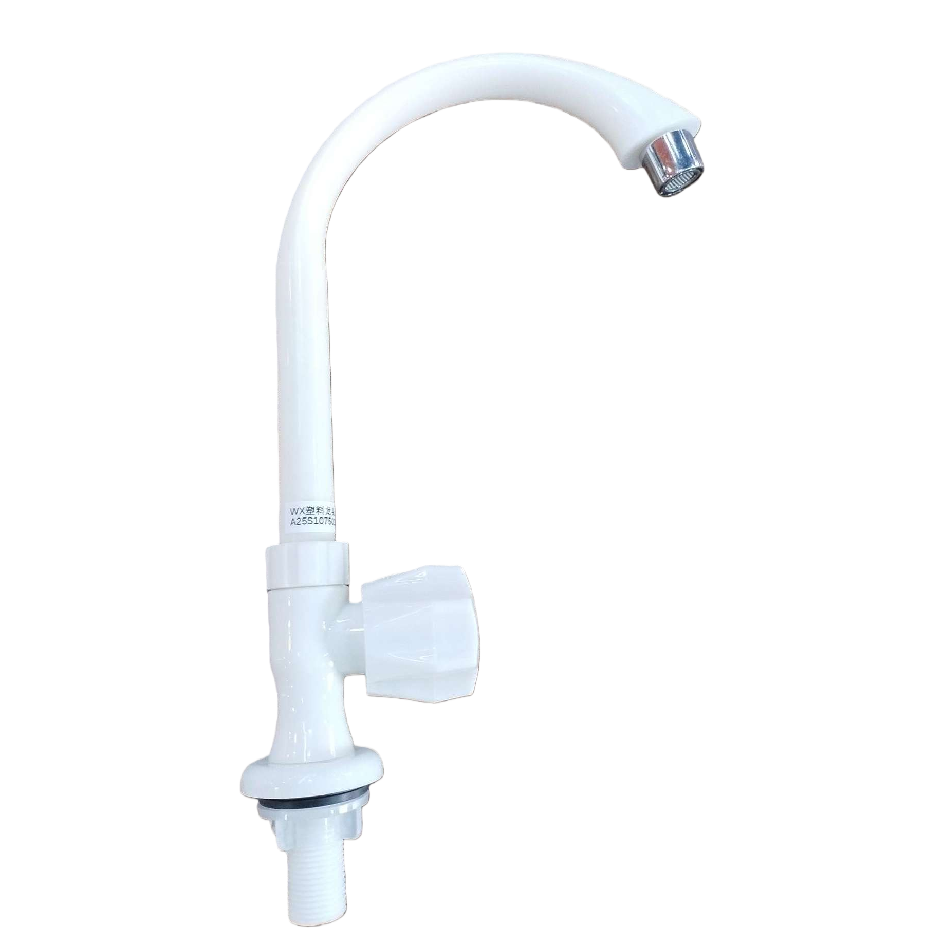 High-end white plastic faucet, a simple and durable household accessory for kitchens and bathrooms Item Picture
