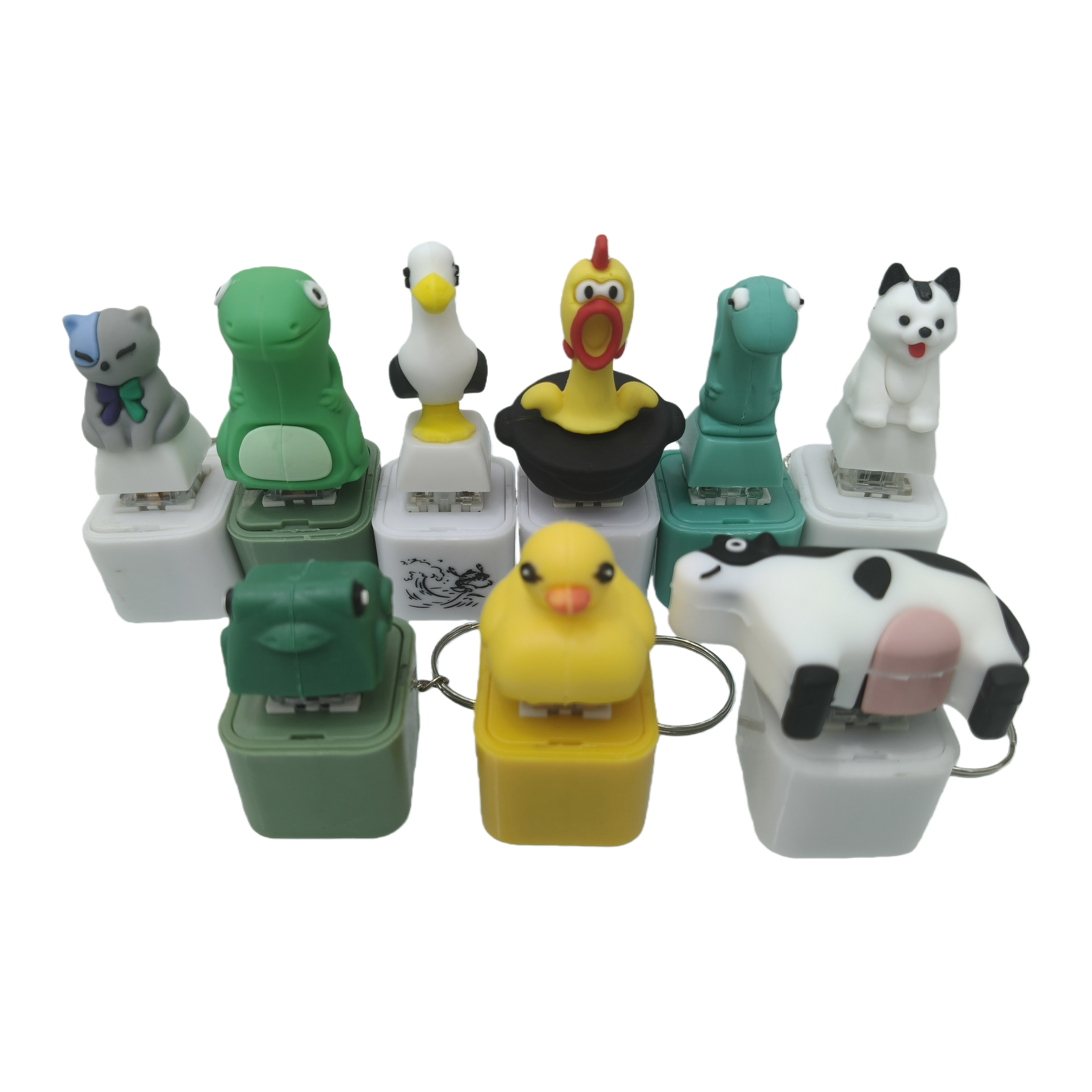 Colorful animal-shaped keycap set, creative and personalized keyboard accessories, fun decoration, office and game gifts Item Picture