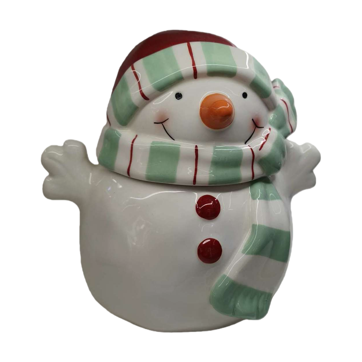 Creative white snowman ceramic storage jar, cute kitchen storage container, home decoration gift Item Picture