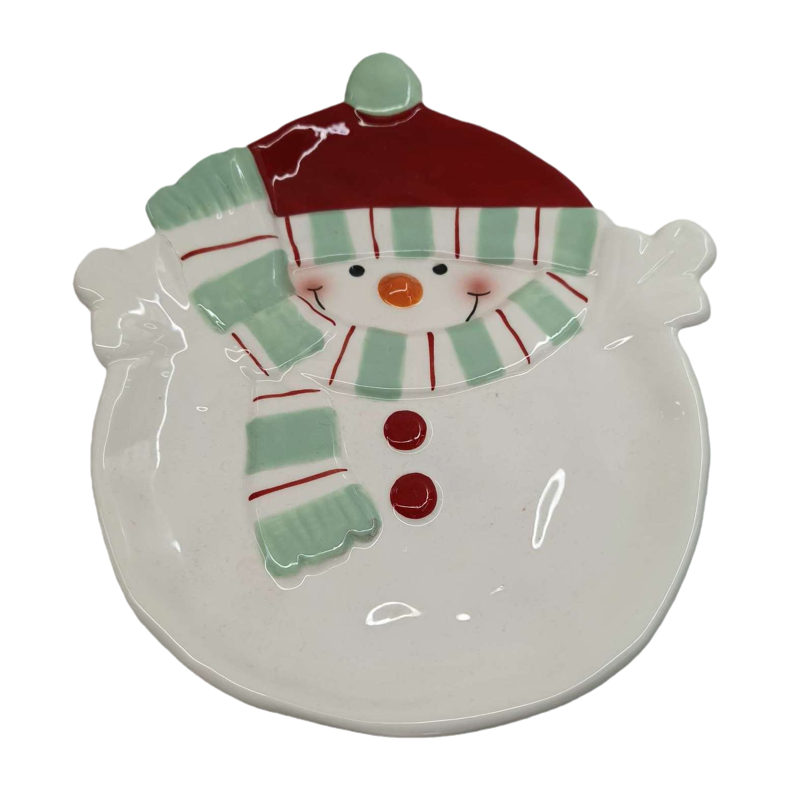 Creative snowman ceramic plates, cute cartoon household kitchen tableware, decorative ornaments, gifts to be given Item Picture