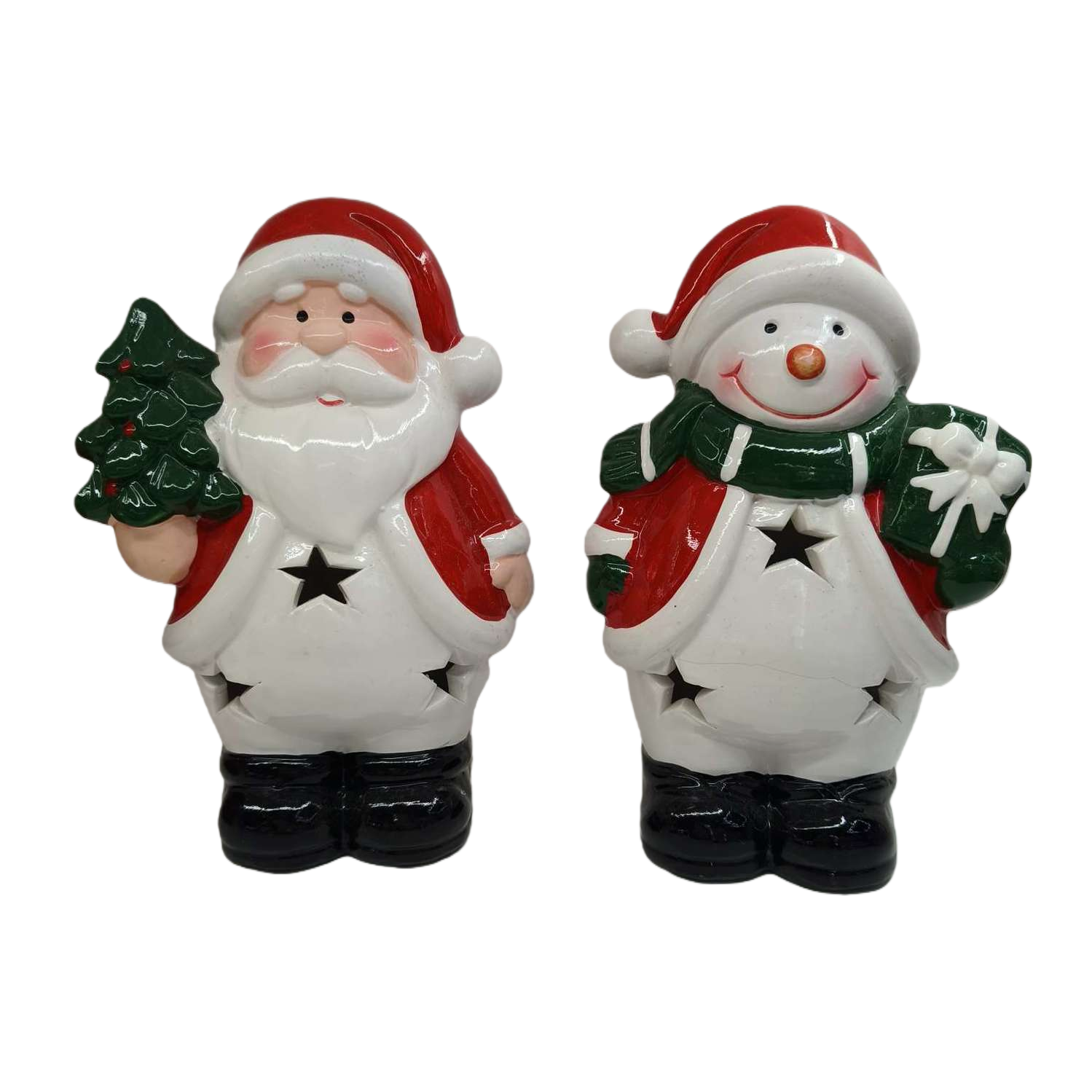 Christmas decorative ceramic ornaments, Santa Claus snowman, Christmas home festival decoration handicrafts, gift displays Item Picture