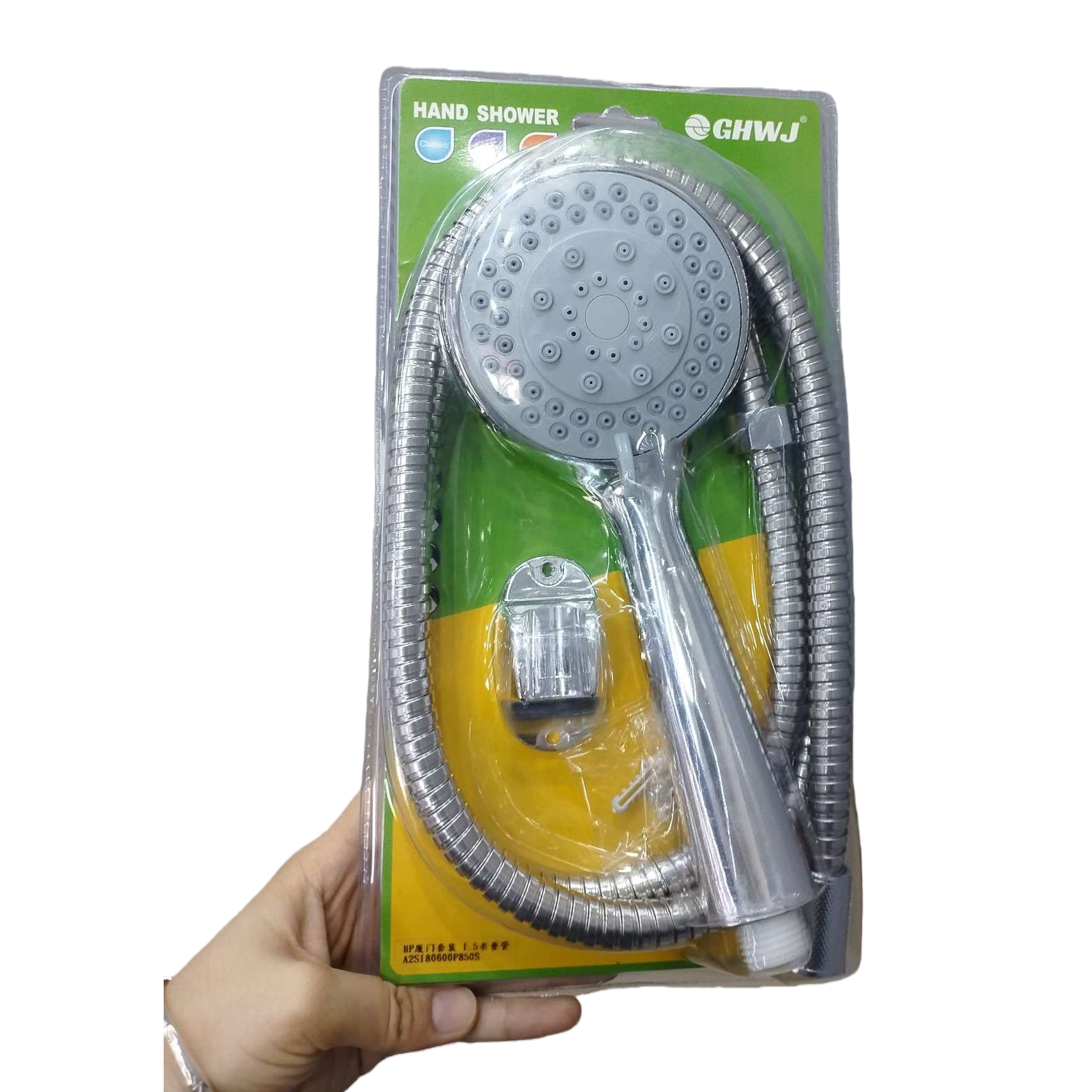 多功能银色手持花洒套装全铜防漏家用淋浴器配件简约时尚白底实物图
