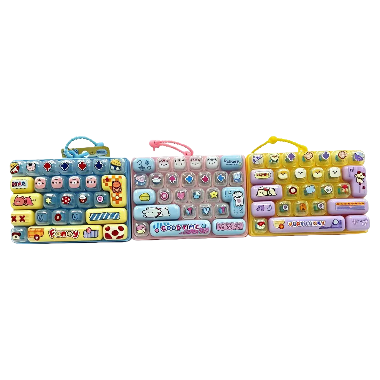 Dibujos animados 26 GRS descompresión tecla teclado juguete mini dedo prensa descompresión mochila escolar colgante juguetes en stock Application Scenario