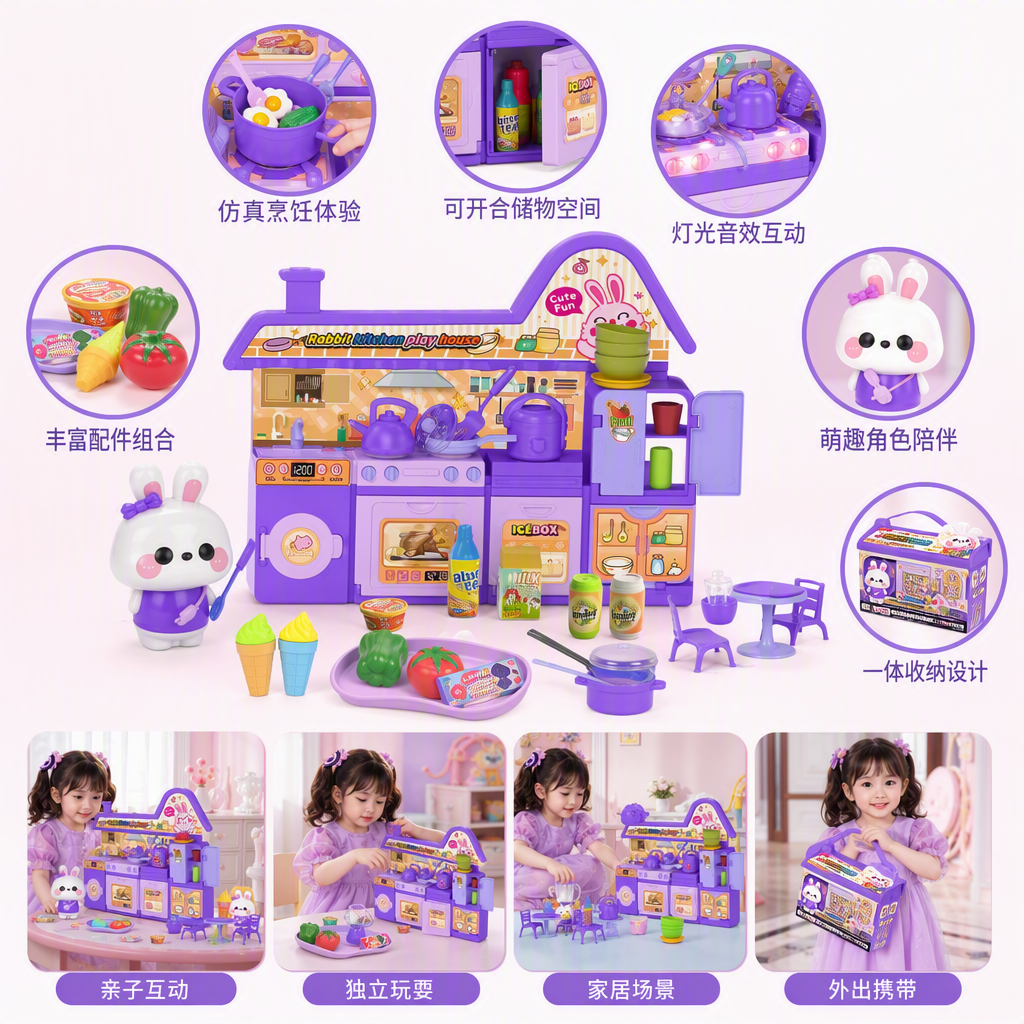 Divertido juego de juguetes de cocina púrpura cocina infantil simulación utensilios de cocina suministros de cocina juegos de juguetes educativos para niños