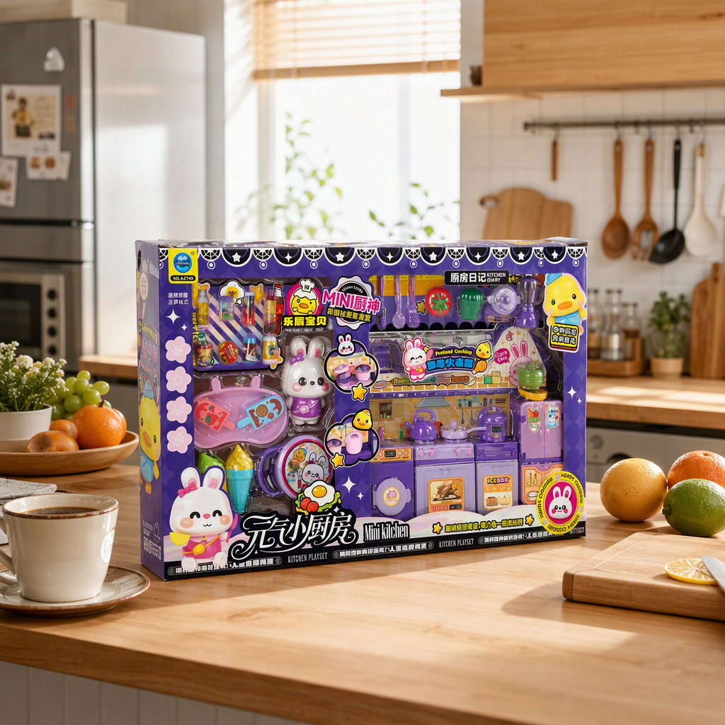 Divertido juego de juguetes de cocina púrpura cocina infantil simulación utensilios de cocina suministros de cocina juegos de juguetes educativos para niños details Picture