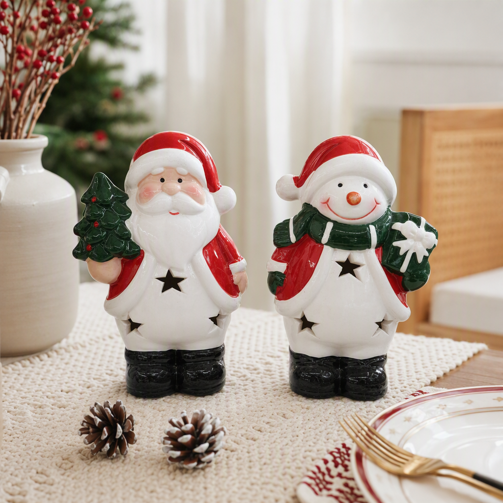 Christmas decorative ceramic ornaments, Santa Claus snowman, Christmas home festival decoration handicrafts, gift displays details Picture
